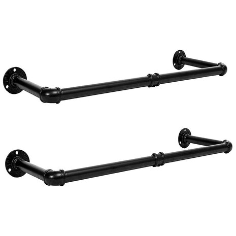 Ylumen Kleiderständer 2x Stange Mitchell L 75 cm schwarz