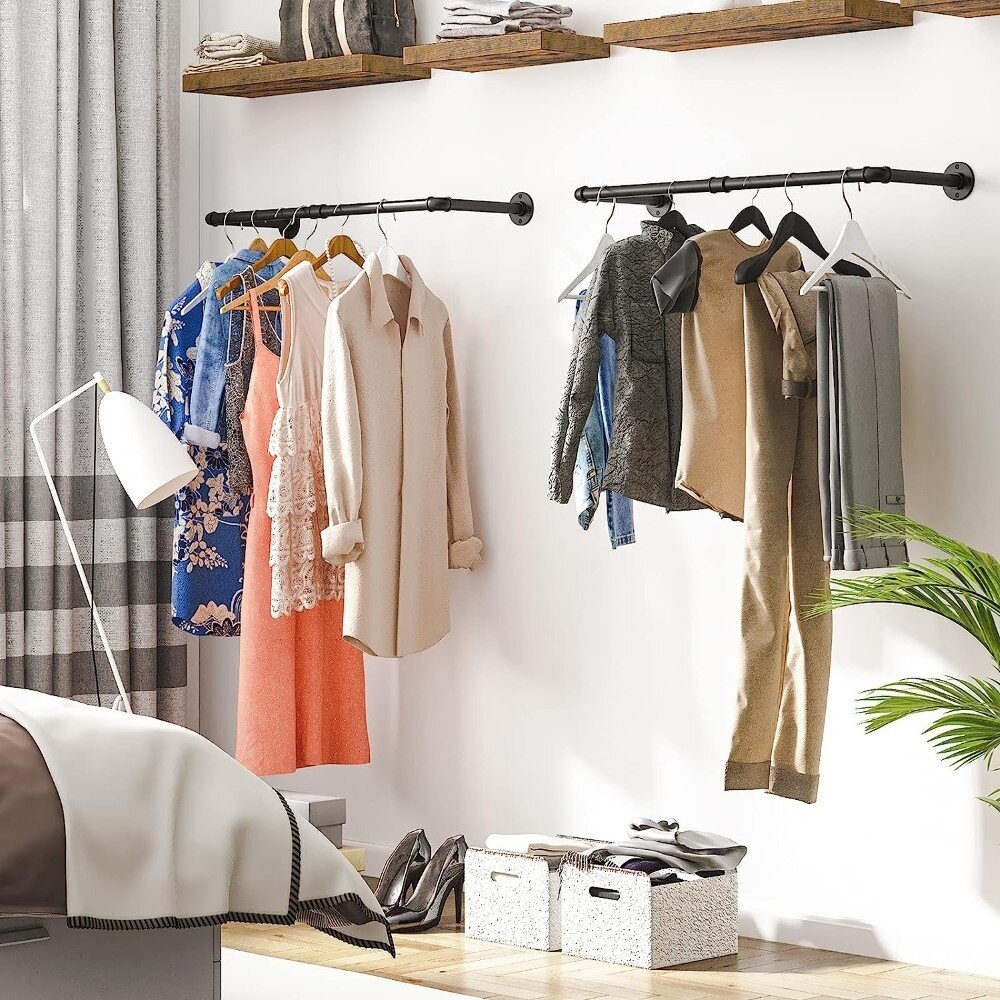 Ylumen Kleiderständer 2x Stange Mitchell L 75 cm schwarz