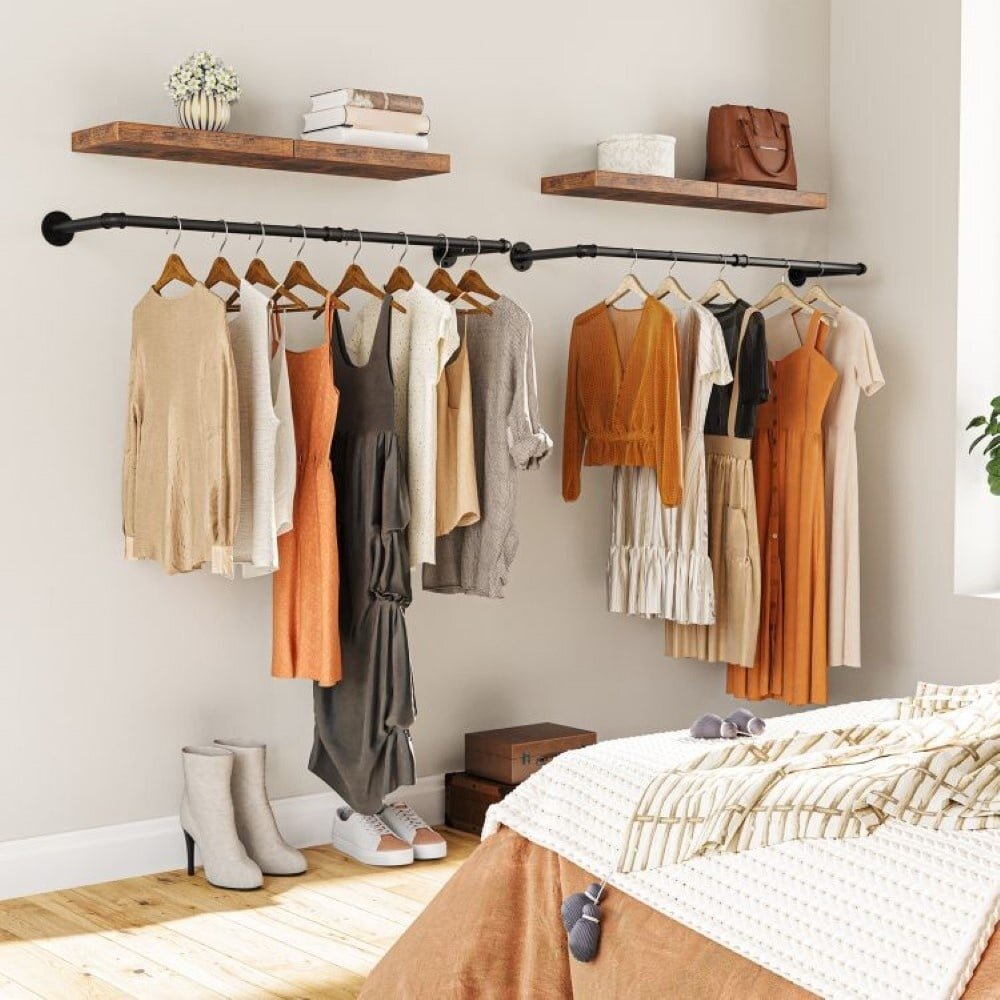 Ylumen Kleiderständer 2x Stange Mitchell L 75 cm schwarz