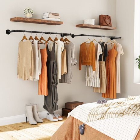 Ylumen Kleiderständer 2x Stange Mitchell L 75 cm schwarz