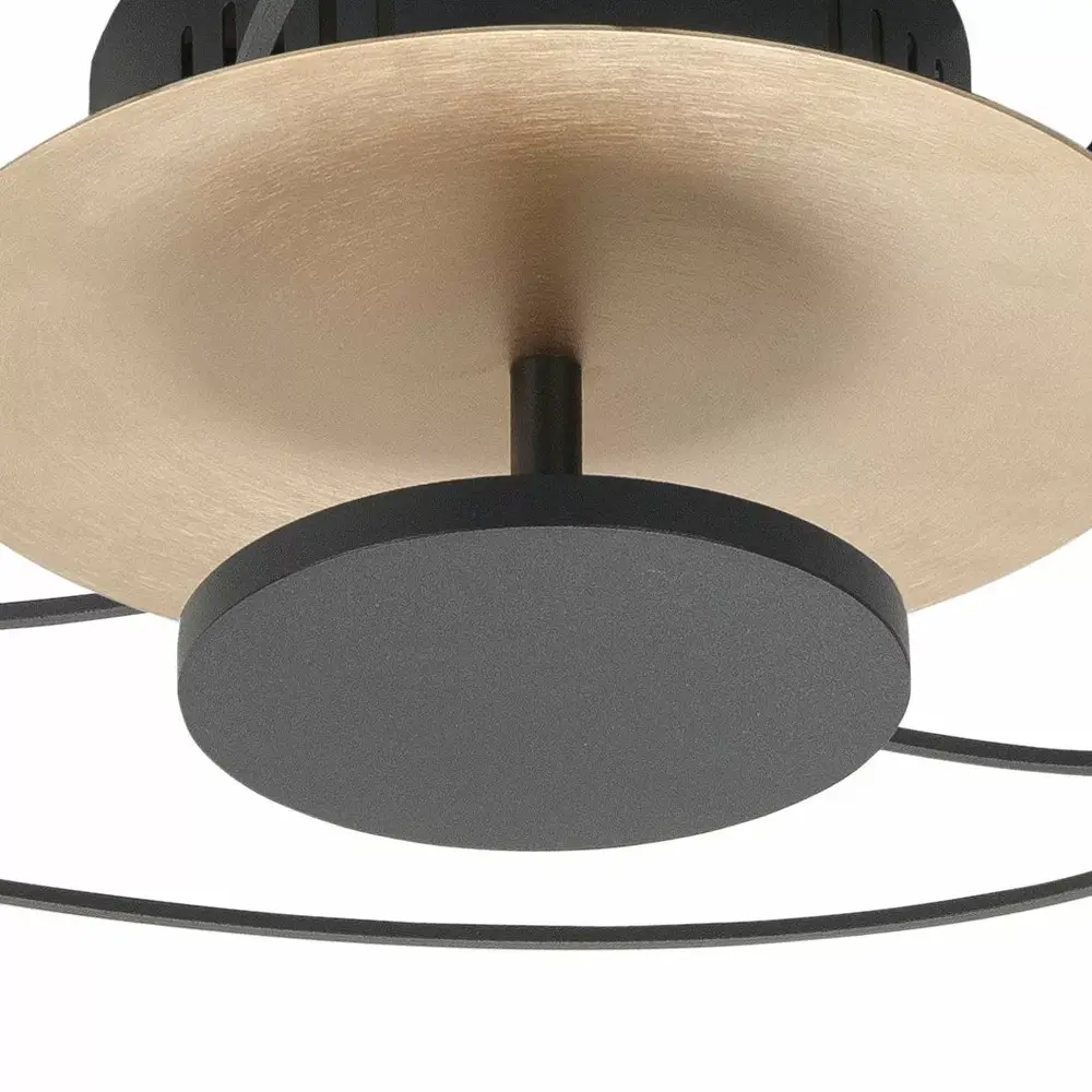 Highlight Deckenleuchte Fiore Ø 52 cm matt gold-schwarz Highlight Deckenleuchte Fiore Ø 52 cm matt gold-schwarz