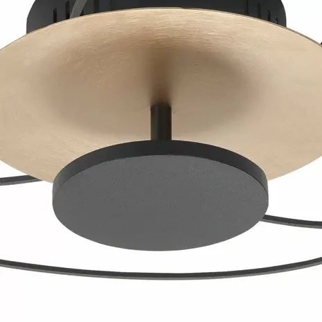 Highlight Deckenleuchte Fiore Ø 52 cm matt gold-schwarz Highlight Deckenleuchte Fiore Ø 52 cm matt gold-schwarz