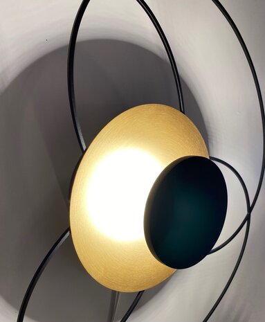 Highlight Deckenleuchte Fiore Ø 52 cm matt gold-schwarz Highlight Deckenleuchte Fiore Ø 52 cm matt gold-schwarz