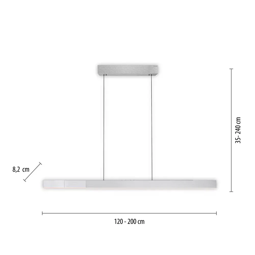 Neuhaus PURE Hängeleuchte e-Lift + e-Slide L 120-200 cm Chrom matt Neuhaus PURE Hängeleuchte e-Lift + e-Slide L 120-200 cm Chrom matt