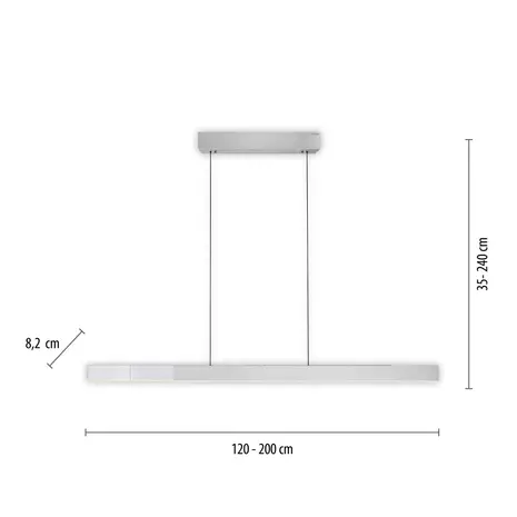 Neuhaus PURE Hängeleuchte e-Lift + e-Slide L 120-200 cm Chrom matt Neuhaus PURE Hängeleuchte e-Lift + e-Slide L 120-200 cm Chrom matt