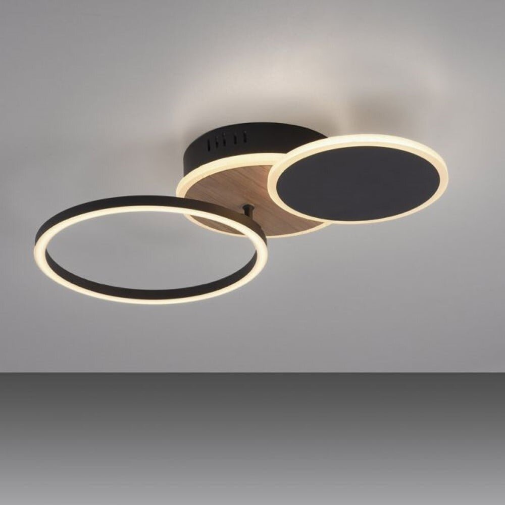 Paul Neuhaus Deckenleuchte Baikal 3-Licht Holz schwarz Paul Neuhaus Deckenleuchte Baikal 3-Licht Holz schwarz