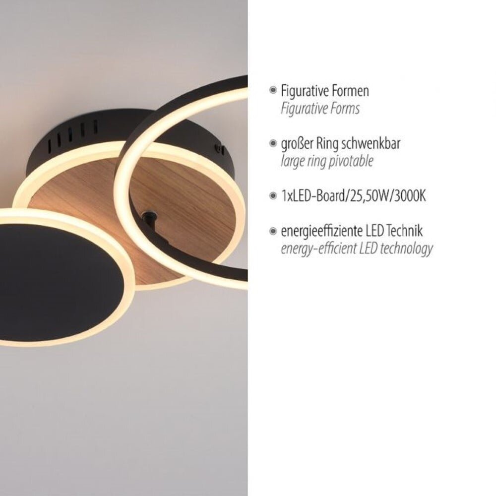 Paul Neuhaus Deckenleuchte Baikal 3-Licht Holz schwarz Paul Neuhaus Deckenleuchte Baikal 3-Licht Holz schwarz
