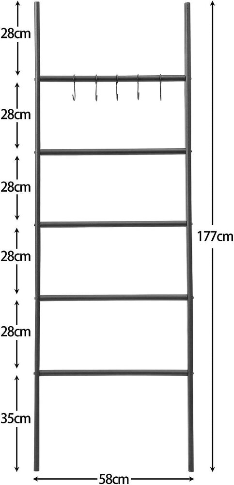 Ylumen Dekorative Leiter Tess H 177 cm schwarz