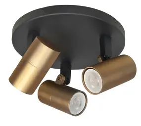 Highlight Spot Picollo 3 Licht Ø 17 cm inkl mini GU10 schwarz gold