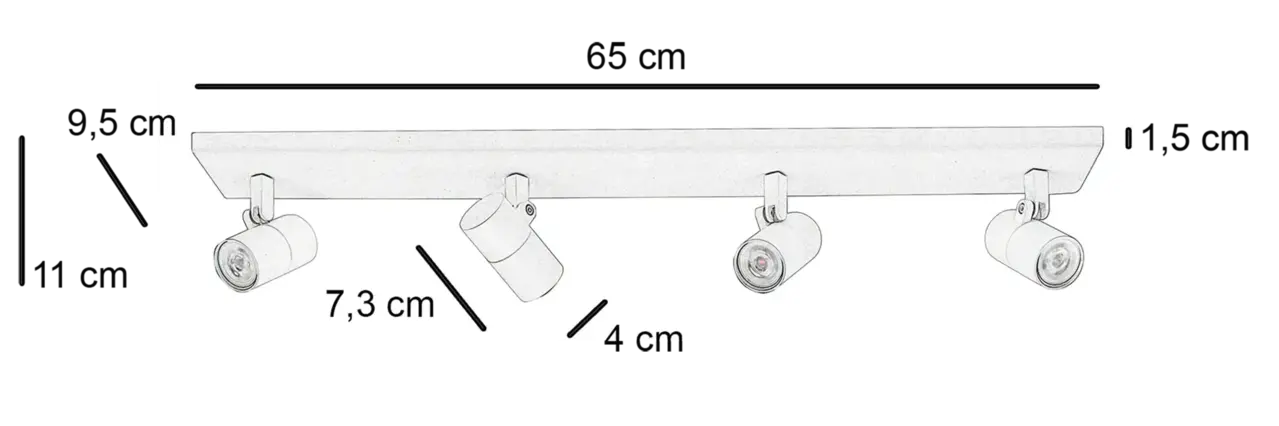 Highlight Spot Picollo 4-flammig L 65 cm inkl mini GU10 weiß Highlight Spot Picollo 4-flammig L 65 cm inkl mini GU10 weiß