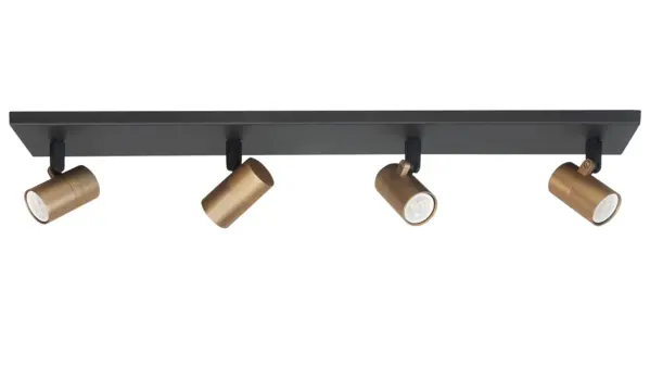 Highlight Spot Picollo 4-flammig L 65 cm inkl mini GU10 schwarz gold