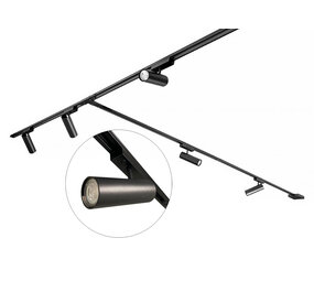 Freelight Schienensystem Freetrack Set 480 cm + 5 Zylinderstrahler schwarz