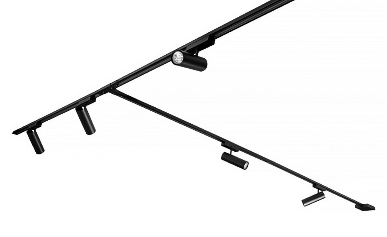 Freelight Schienensystem Freetrack Set 480 cm + 5 Zylinderstrahler schwarz