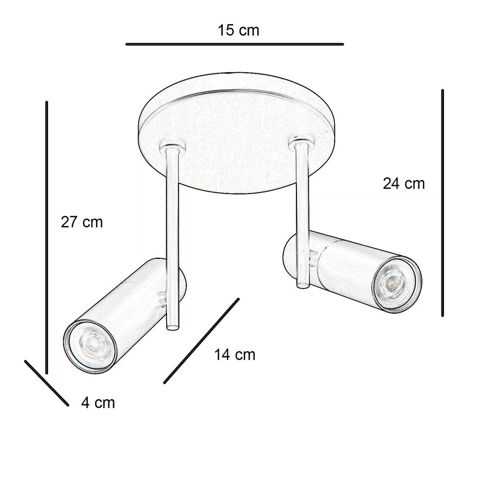 Highlight Spot Trend 2 Licht Ø 15 cm inkl mini GU10 schwarz