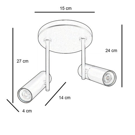 Highlight Spot Trend 2 Licht Ø 15 cm inkl mini GU10 schwarz