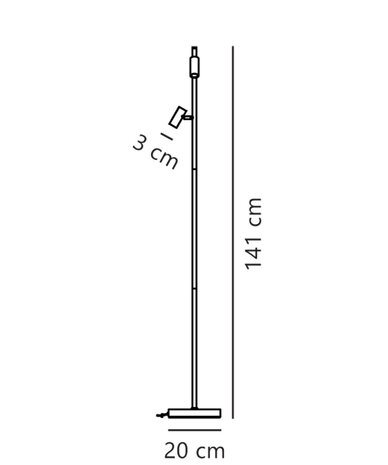 Nordlux Stehleuchte Omari 2 Licht H141 cm schwarz