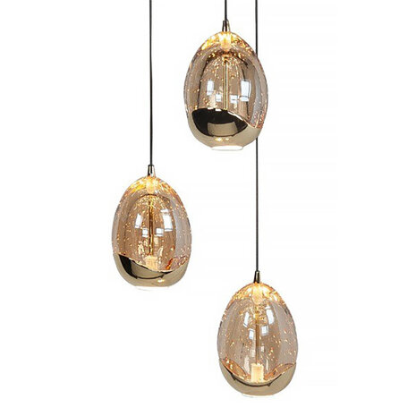 Highlight Hängeleuchte Golden Egg 3-Licht Ø 25 cm bernstein-schwarz Highlight Hängeleuchte Golden Egg 3-Licht Ø 25 cm bernstein-schwarz
