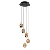 Highlight Hängeleuchte Golden Egg 5 Lichter Ø 30 cm bernstein-schwarz Highlight Hängeleuchte Golden Egg 5 Lichter Ø 30 cm bernstein-schwarz