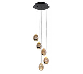 Highlight Hängeleuchte Golden Egg 5 Lichter Ø 30 cm bernstein-schwarz Highlight Hängeleuchte Golden Egg 5 Lichter Ø 30 cm bernstein-schwarz