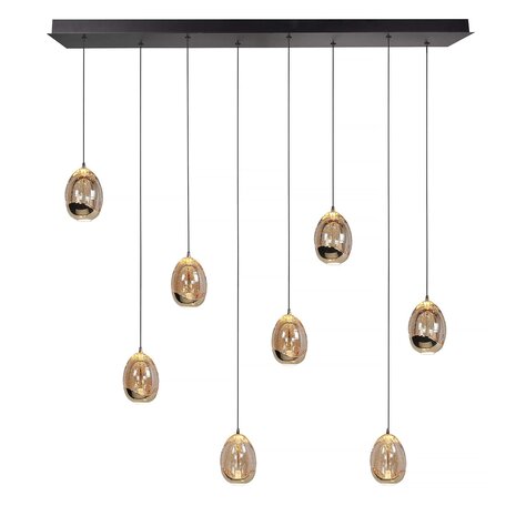 Highlight Hängeleuchte Golden Egg 8 Lichter L 115 x B 18 cm bernstein-schwarz Highlight Hängeleuchte Golden Egg 8 Lichter L 115 x B 18 cm bernstein-schwarz