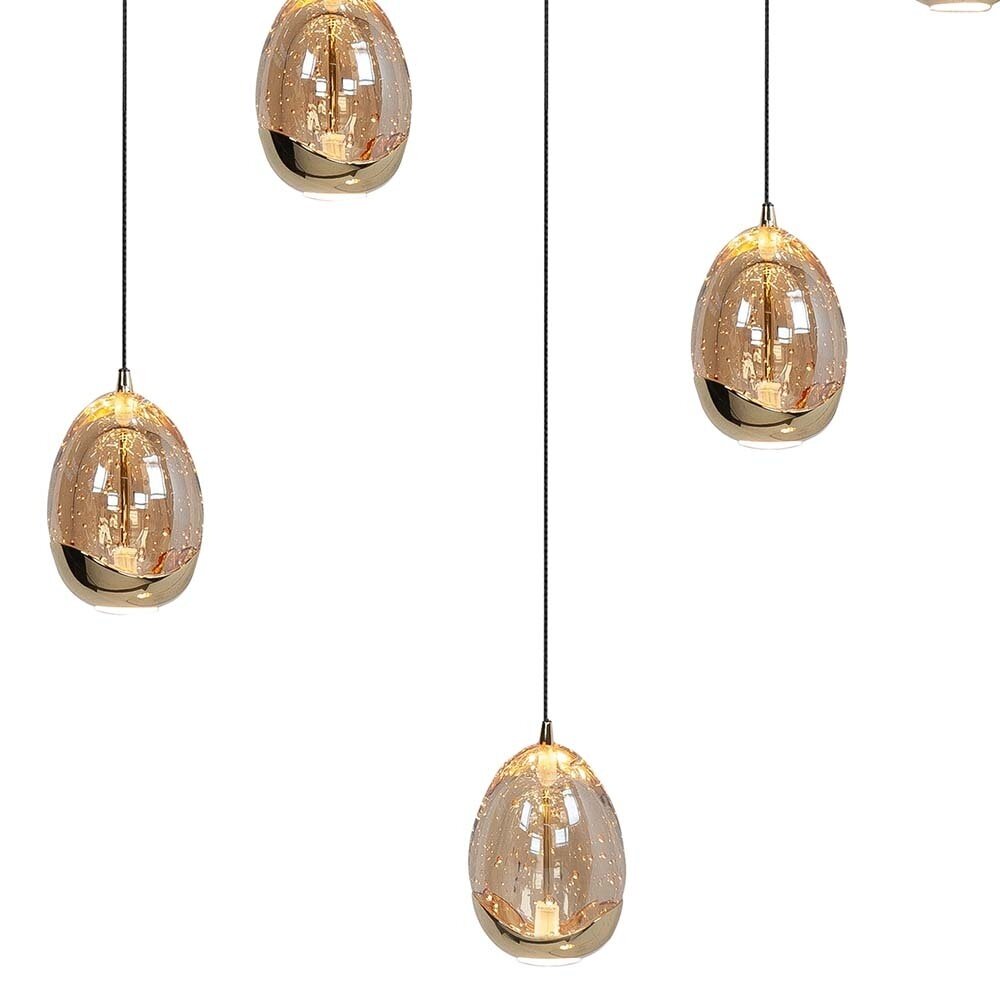 Highlight Hängeleuchte Golden Egg 8 Lichter L 115 x B 18 cm bernstein-schwarz Highlight Hängeleuchte Golden Egg 8 Lichter L 115 x B 18 cm bernstein-schwarz