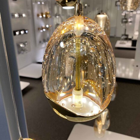 Highlight Hängeleuchte Golden Egg 8 Lichter L 115 x B 18 cm bernstein-schwarz Highlight Hängeleuchte Golden Egg 8 Lichter L 115 x B 18 cm bernstein-schwarz