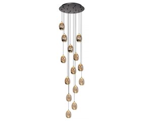 Highlight Hängeleuchte Golden Egg 14 light Vide Ø 50 cm bernstein-schwarz