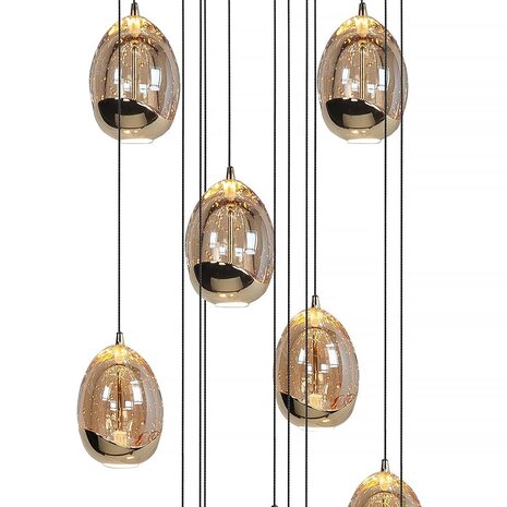 Highlight Hängeleuchte Golden Egg 14 light Vide Ø 50 cm bernstein-schwarz Highlight Hängeleuchte Golden Egg 14 light Vide Ø 50 cm bernstein-schwarz