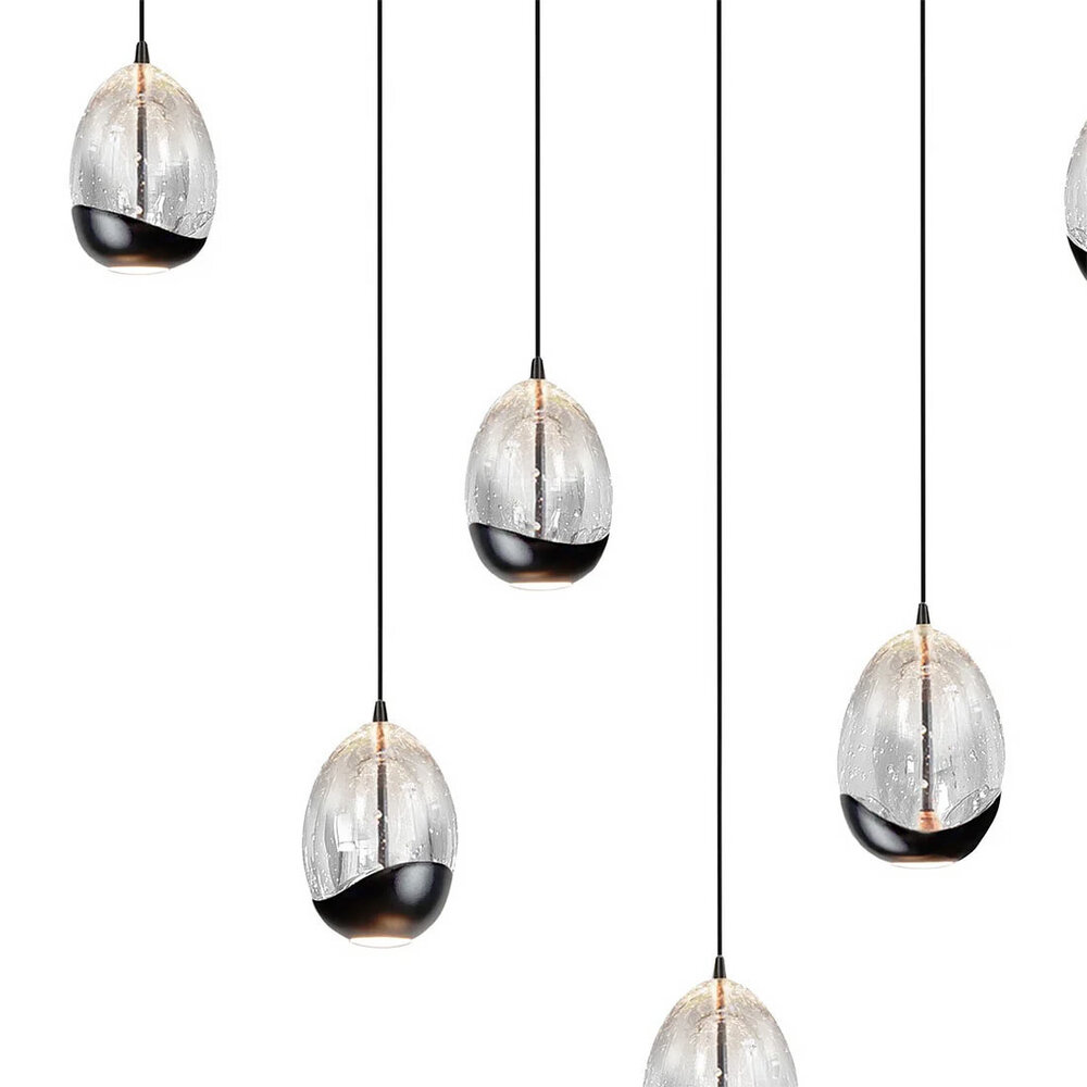 Highlight Hängeleuchte Clear Egg oval 8 Licht L 100 cm klar-schwarz Highlight Hängeleuchte Clear Egg oval 8 Licht L 100 cm klar-schwarz