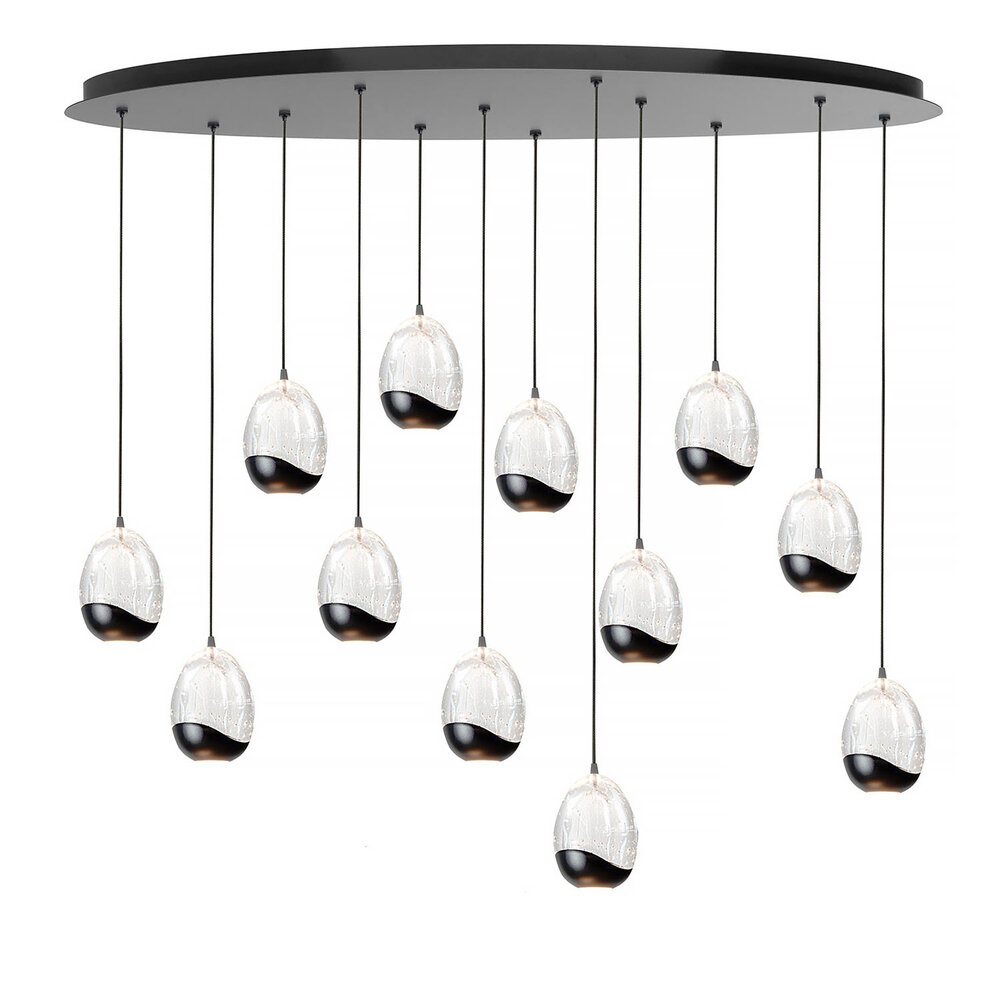 Highlight Hängeleuchte Clear Egg oval 12 Licht L 140 cm klar-schwarz Highlight Hängeleuchte Clear Egg oval 12 Licht L 140 cm klar-schwarz