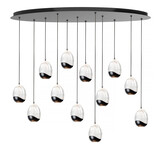Highlight Hängeleuchte Clear Egg oval 12 Licht L 140 cm klar-schwarz