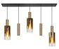 Hängeleuchte Perugia 3+2 Lichter L 120 cm schwarz gold Hängeleuchte Perugia 3+2 Lichter L 120 cm schwarz gold