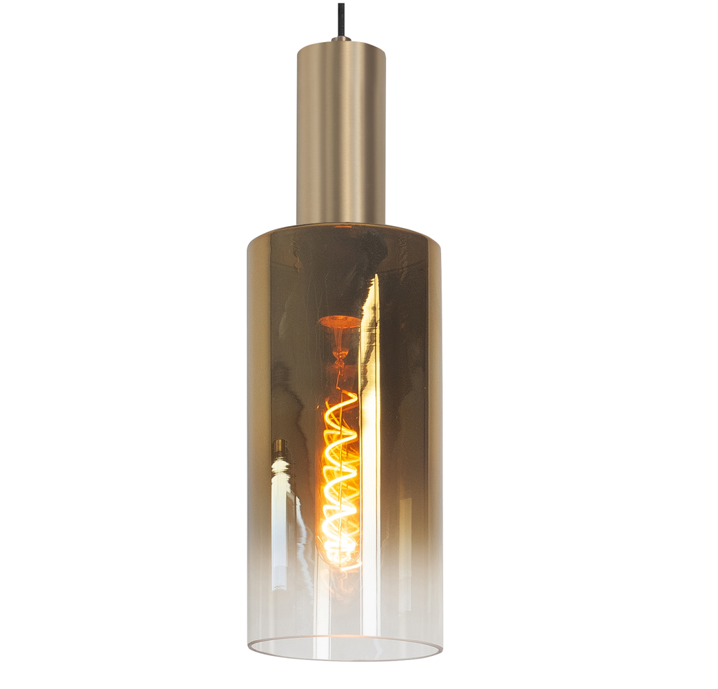 Highlight Hängeleuchte Perugia 3+2 Lichter L 120 cm schwarz gold