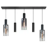 Highlight Hängeleuchte Perugia 3+2 Licht L 120 cm schwarzer Rauch Highlight Hängeleuchte Perugia 3+2 Licht L 120 cm schwarzer Rauch