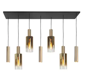 Highlight Hängeleuchte Perugia 4+3 Lichter L 130 cm schwarz gold Highlight Hängeleuchte Perugia 4+3 Lichter L 130 cm schwarz gold