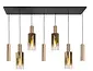 Hängeleuchte Perugia 4+3 Lichter L 130 cm schwarz gold Hängeleuchte Perugia 4+3 Lichter L 130 cm schwarz gold