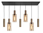 Hängeleuchte Perugia 4+3 Lichter L 130 cm schwarz bernstein Hängeleuchte Perugia 4+3 Lichter L 130 cm schwarz bernstein