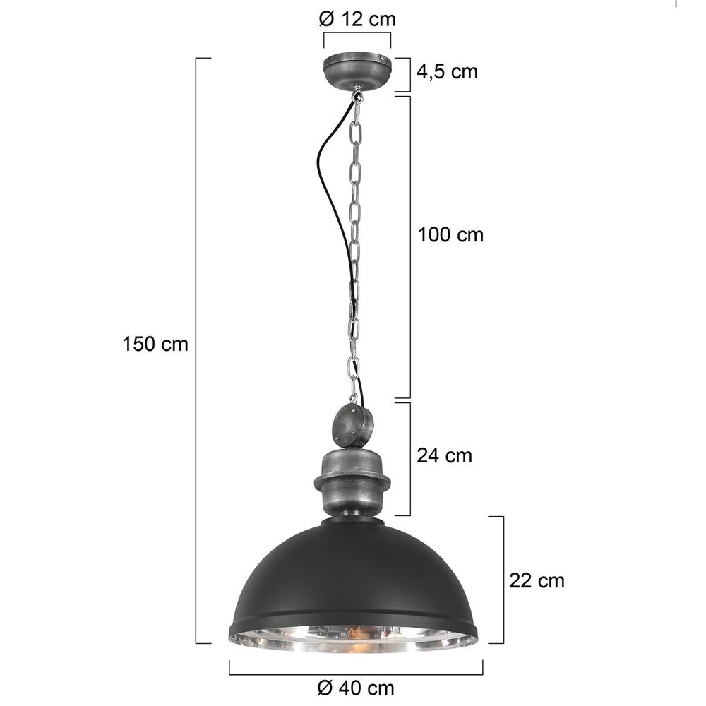 Mexlite Hängeleuchte Gaeve Ø 40 cm schwarz Mexlite Hängeleuchte Gaeve Ø 40 cm schwarz