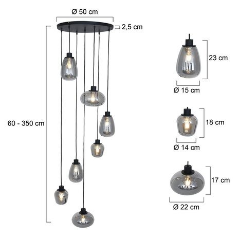 Steinhauer Hängeleuchte reflexion Ø 50 cm 2679 schwarz Steinhauer Hängeleuchte reflexion Ø 50 cm 2679 schwarz