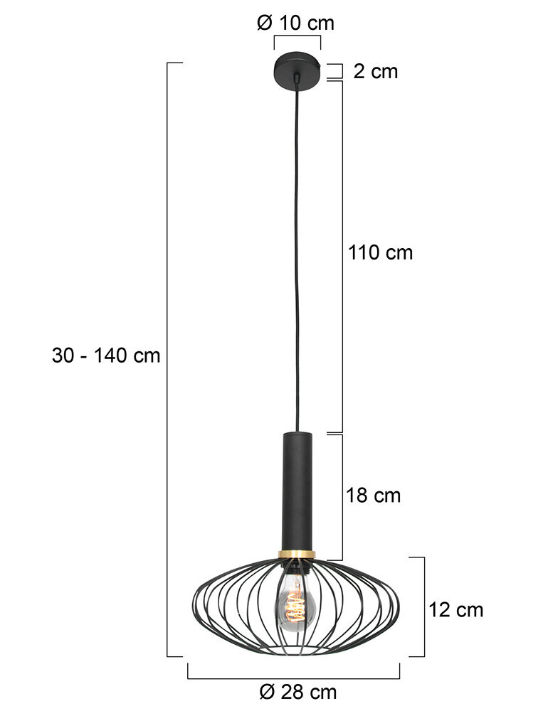 Mexlite Hängeleuchte Aureole 3071zw schwarz Mexlite Hängeleuchte Aureole 3071zw schwarz