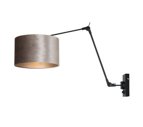 Steinhauer Wandleuchte prestige chic 8122 schwarzer schirm silber velour Steinhauer Wandleuchte prestige chic 8122 schwarzer schirm silber velour