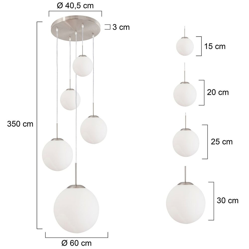 Anne Light & home Hängeleuchte bollique Ø 60 cm 7376 Stahl