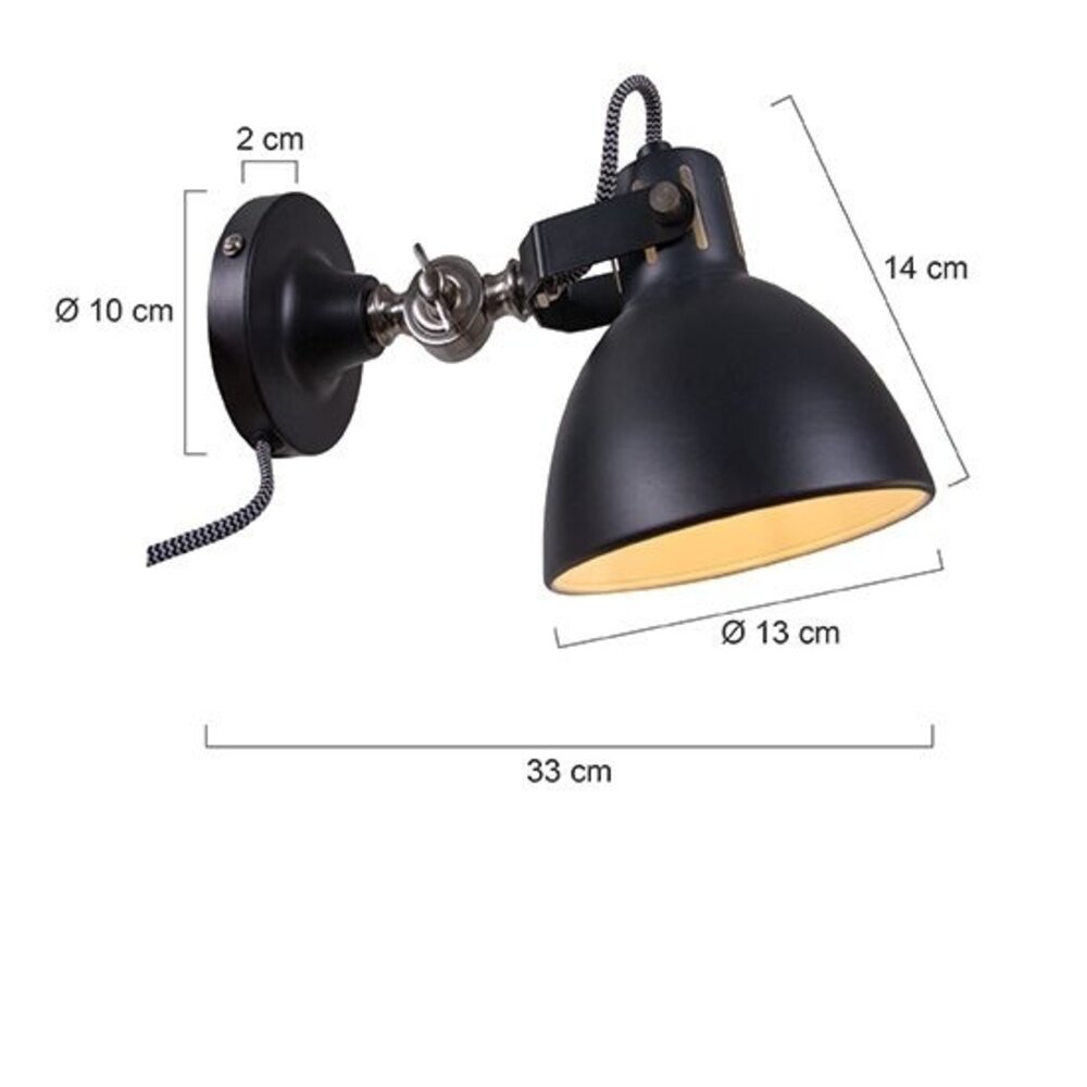 Mexlite Wandleuchte cera 7647zw schwarz