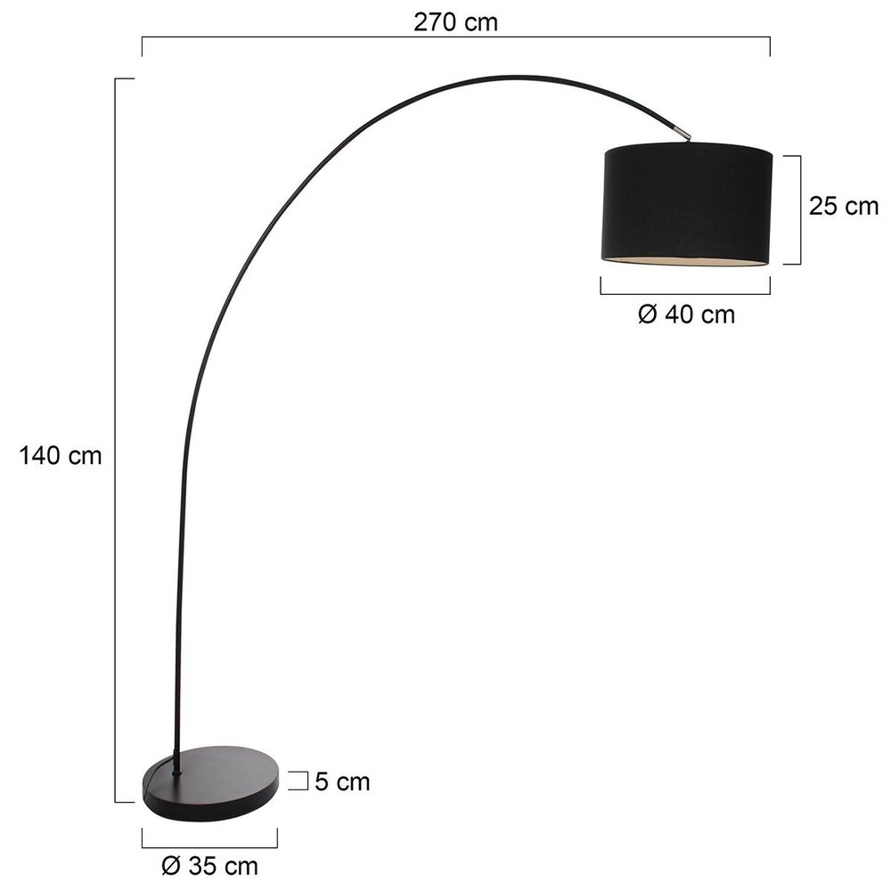 Mexlite Stehlampe solva 7976zw schwarzer schirm Mexlite Stehlampe solva 7976zw schwarzer schirm