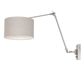Steinhauer Wandleuchte prestige chic 8107 stahl schirm grau leinen Steinhauer Wandleuchte prestige chic 8107 stahl schirm grau leinen