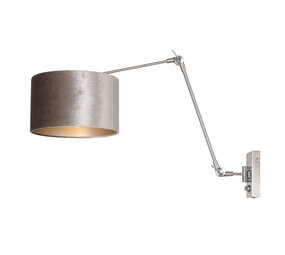 Steinhauer Wandleuchte prestige chic 8110 stahl schirm silber velour