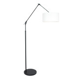 Steinhauer Stehlampe prestige chic 8114zw schwarzer schirm weißes leinen