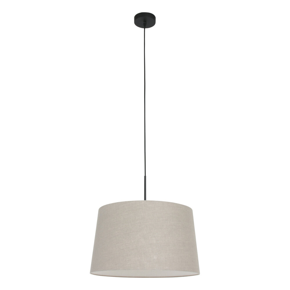 Steinhauer Hängeleuchte Sparkled light 8191 schwarzer Schirm leinengrau