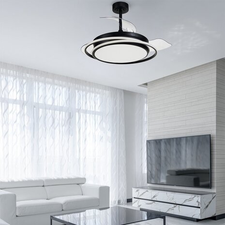 CristalRecord Deckenventilator Antila Ø 106 cm schwarz