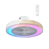 CristalRecord Deckenventilator Corpi Ø 50 cm RGB Holz weiß CristalRecord Deckenventilator Corpi Ø 50 cm RGB Holz weiß